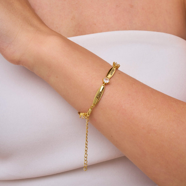 Персонализированный Браслет с Кристаллами и Плашками