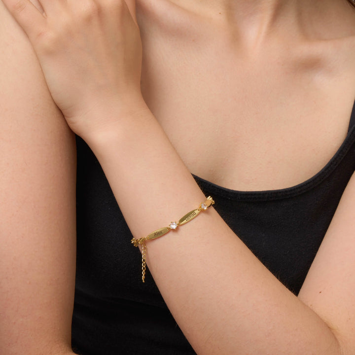 Персонализированный Браслет с Кристаллами и Плашками