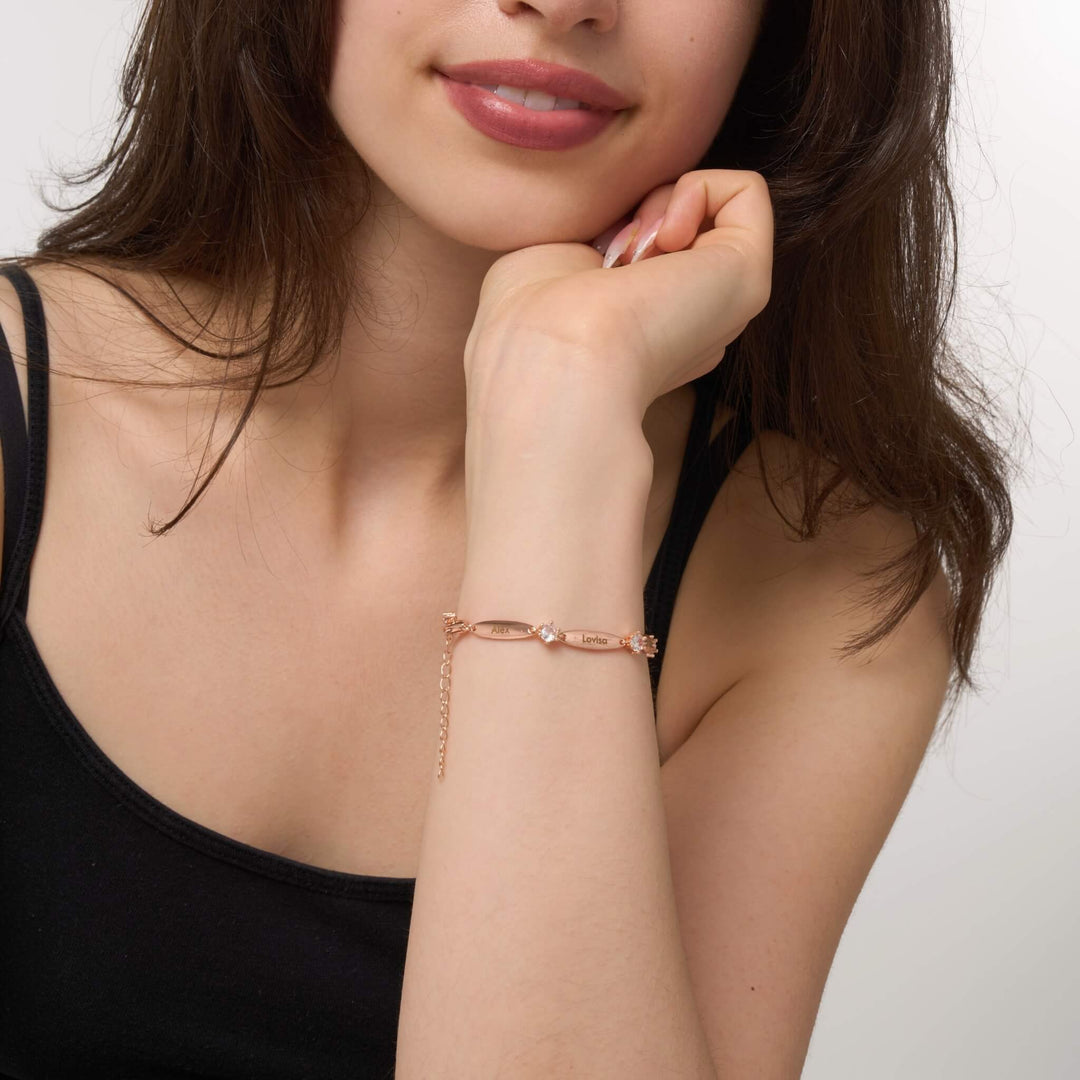 Персонализированный Браслет с Кристаллами и Плашками