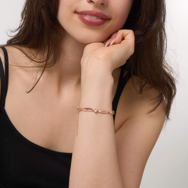 Персонализированный Браслет с Кристаллами и Плашками